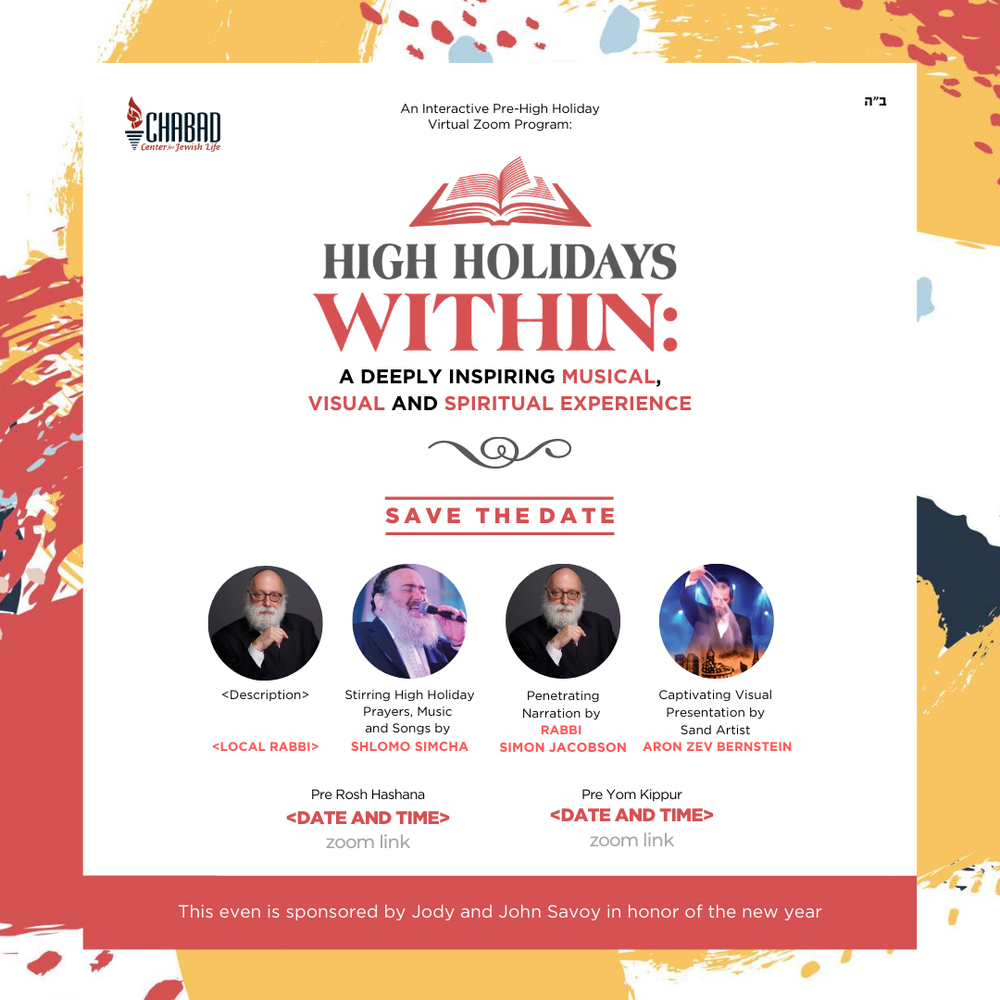 High Holidays social media graphic with a program sponsor